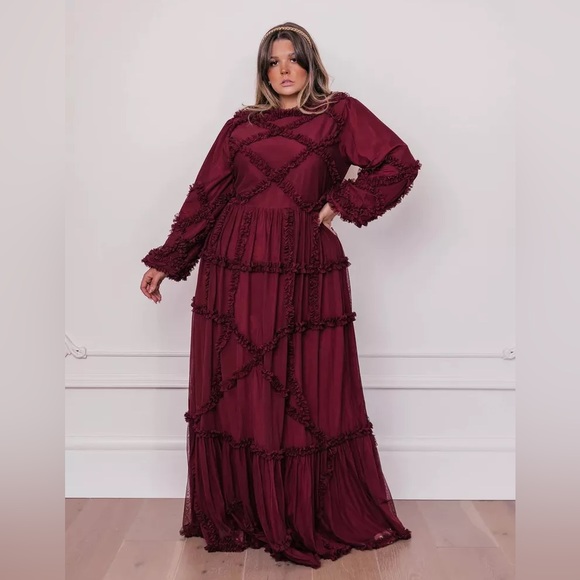 JessaKae Dresses & Skirts - JessaKae Odette Dress in Burgundy